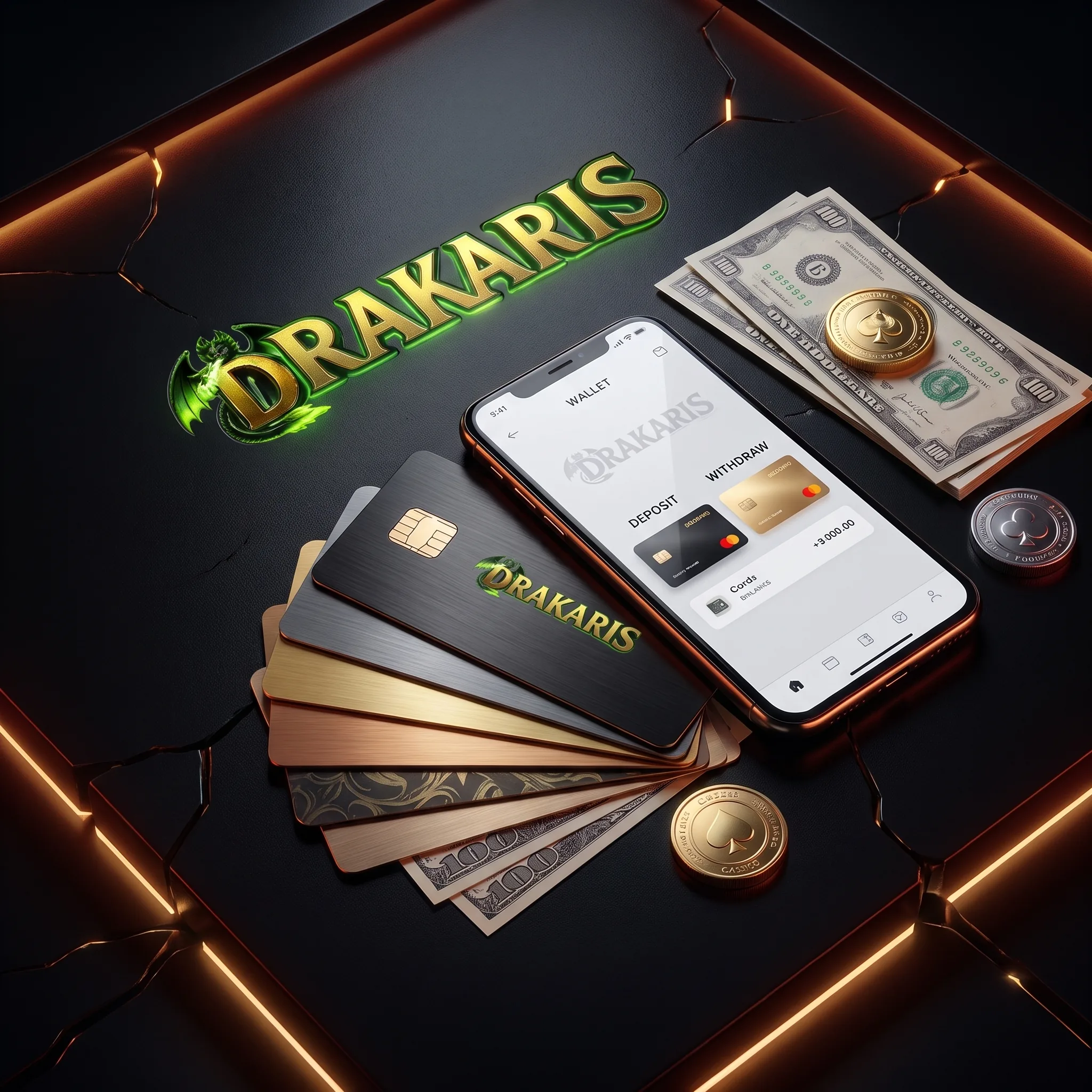 Drakaris Casino payment cards and mobile cashier